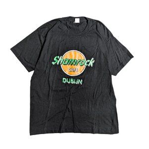 Vintage 80s/90s Shamrock Cafe Dublin Screen Stars Single Stitch Ireland Made Tee